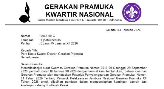 Edaran IV Jambore Nasional XII Tahun 2026